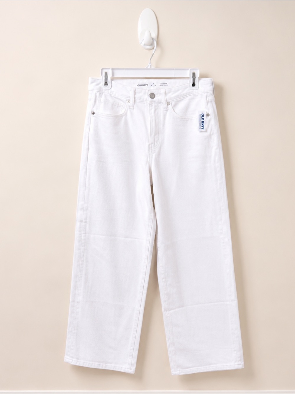 NWT Old Navy Extra High-Waisted Wide-Leg Jeans White Wash Size 4P - Picture 2 of 11